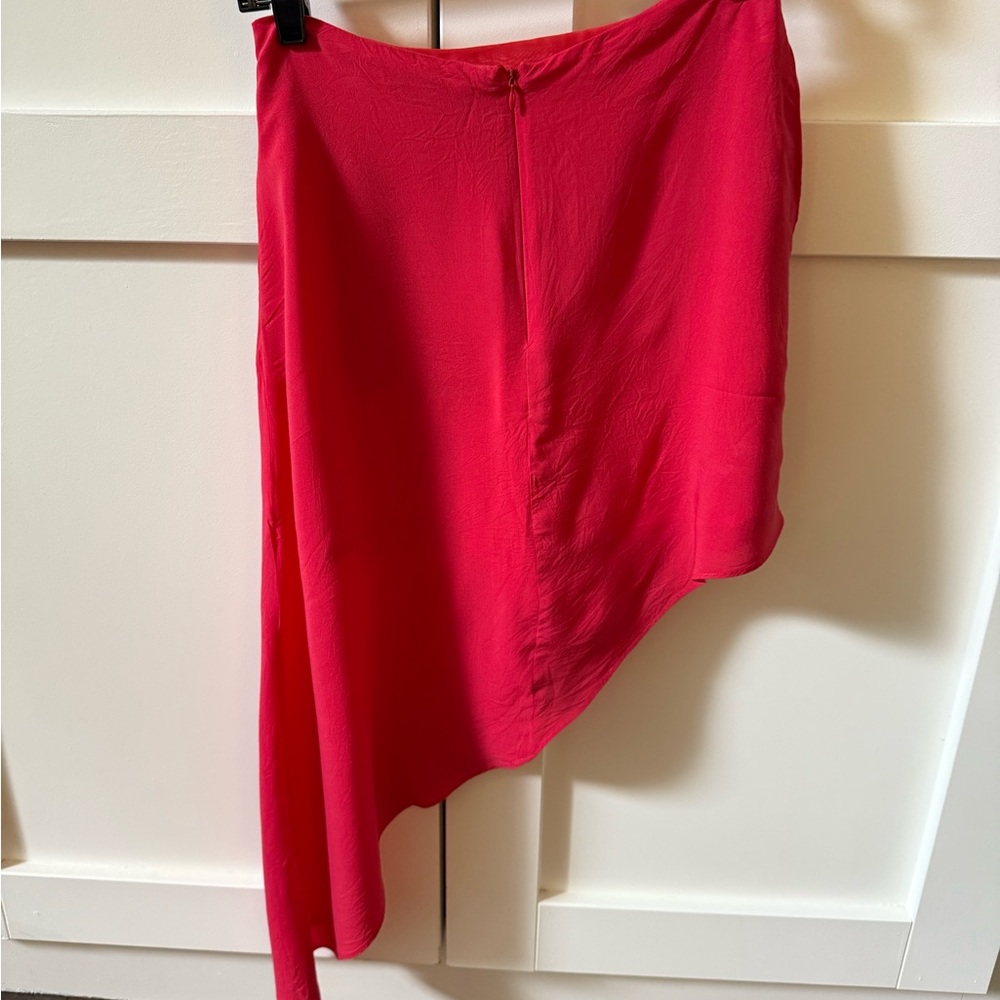 BCBGeneration Red Asymmetrical Wrap Skirt Night Out